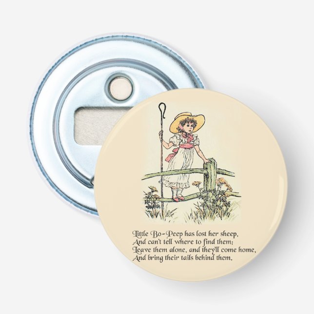 Little Bo-Peep: Classic Kate Greenaway Nursery Bottle Opener (Front)