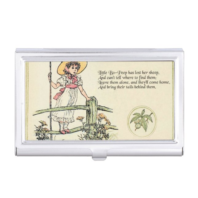 Little Bo-Peep: Classic Kate Greenaway Nursery Business Card Holder (Front)