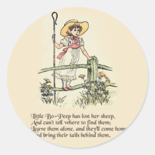 Little Bo-Peep: Classic Kate Greenaway Nursery Classic Round Sticker