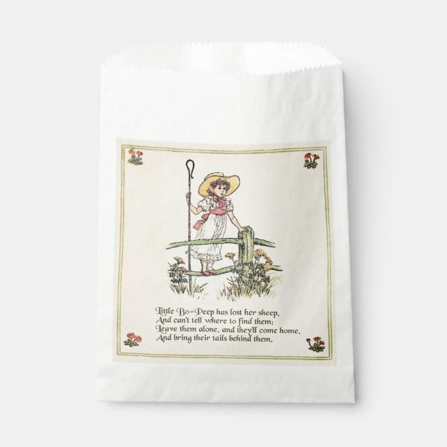 Little Bo-Peep: Classic Kate Greenaway Nursery Favor Bag (Front)