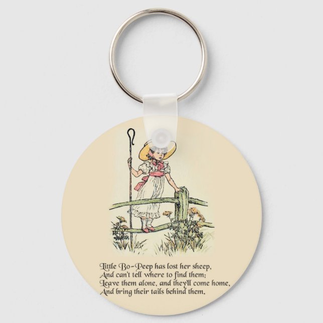 Little Bo-Peep: Classic Kate Greenaway Nursery Keychain (Front)