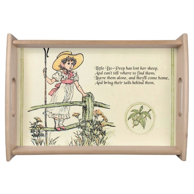 Little Bo-Peep: Classic Kate Greenaway Nursery Serving Tray (Front)