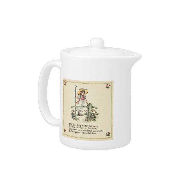 Little Bo-Peep: Classic Kate Greenaway Nursery Teapot (Left)