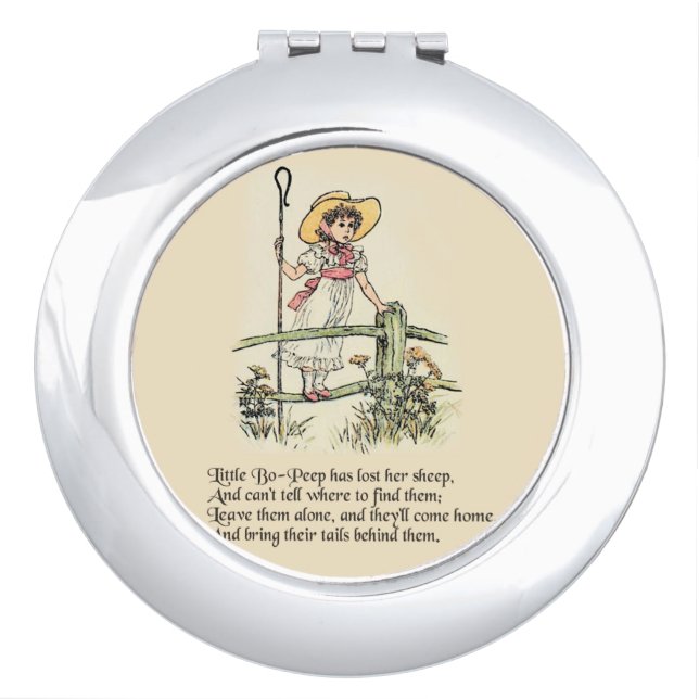 Little Bo-Peep: Classic Kate Greenaway Nursery Vanity Mirror (Front)