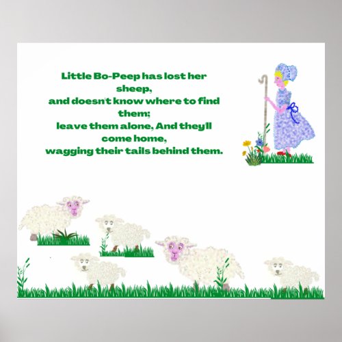 Little Bo_Peep dot whimsical picture Poster