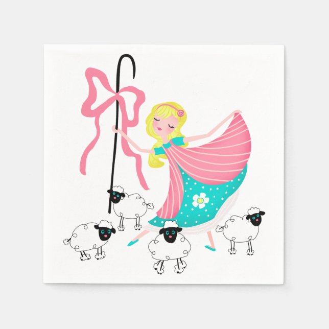 Little Bo Peep Napkins (Front)