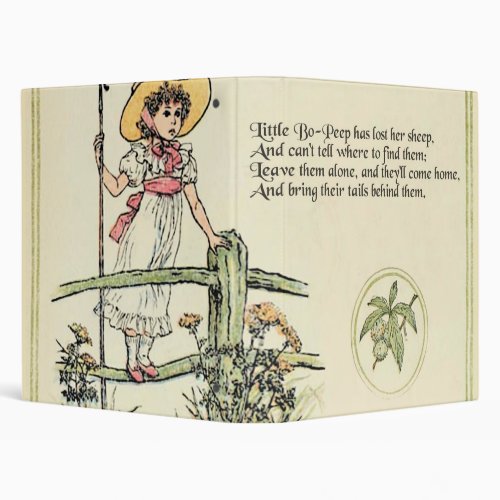 Little Bo Peep Nursery Rhyme 3 Ring Binder