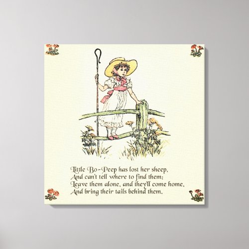 Little Bo Peep Nursery Rhyme Canvas Print