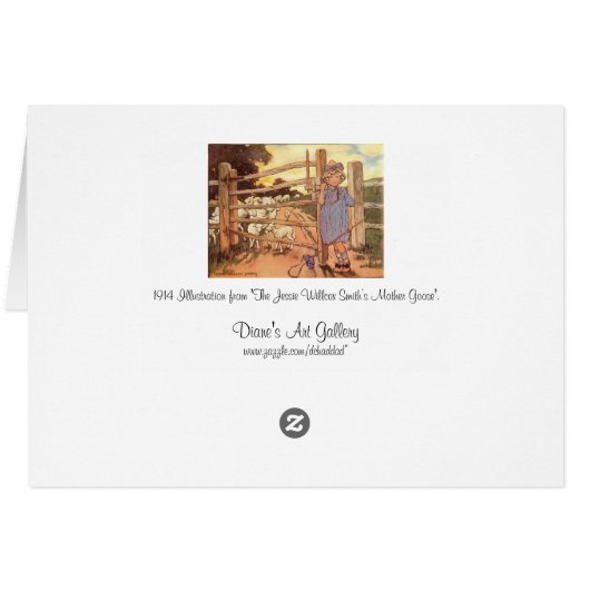 Little Bo-Peep Nursery Rhyme - Card (Back Horizontal)
