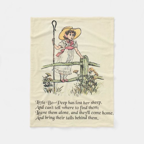 Little Bo Peep Nursery Rhyme Fleece Blanket