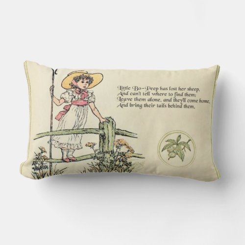 Little Bo Peep Nursery Rhyme Lumbar Pillow