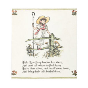 Little Bo Peep Nursery Rhyme Notepad