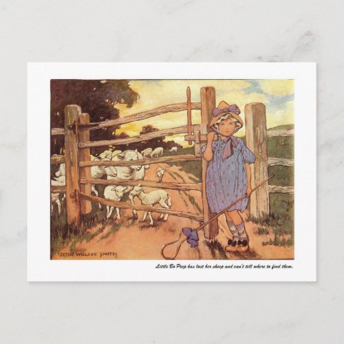 Little Bo_Peep Nursery Rhyme Postcard