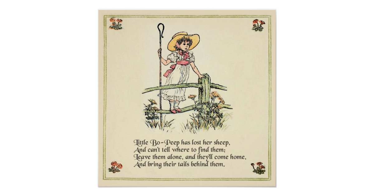 Little Bo Peep Nursery Rhyme Poster | Zazzle