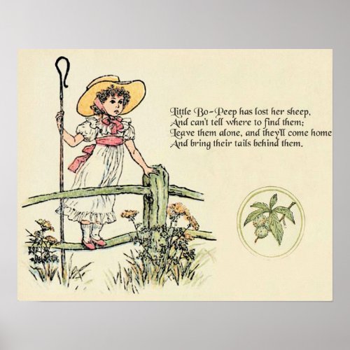 Little Bo Peep Nursery Rhyme Poster
