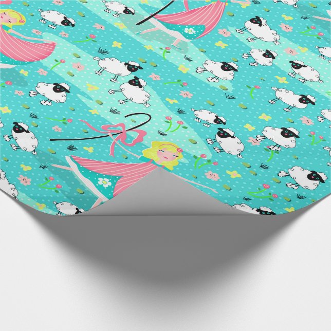 Little Bo Peep spring wrapping paper (Corner)