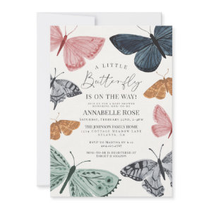 Little Boho Butterfly Girl Baby Shower Invite
