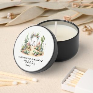 Little Boho Cactus Couple Mini Candle Favors