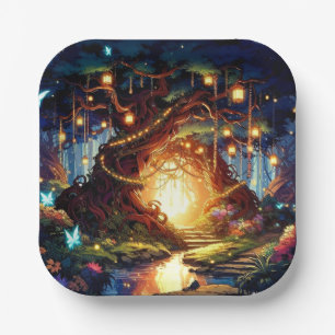 Little Boho Enchanted Forest Baby Shower Paper Plates