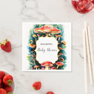 Little Boho Mushroom Baby Shower Napkins