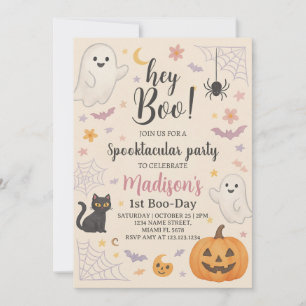 Little Boo 1st Birthday Invitation Cute Halloween