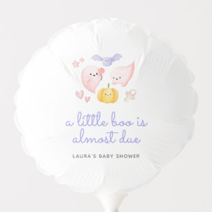 Little Boo Almost Due Cute Halloween Baby Shower Balloon