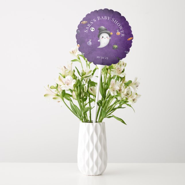 Little boo Almost due Halloween Baby shower  Balloon (Vase)
