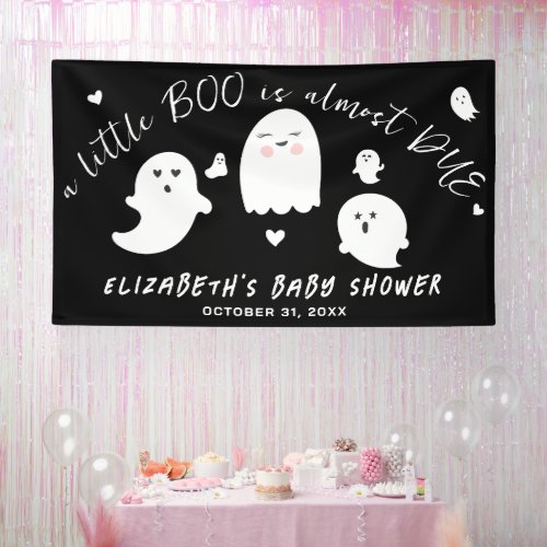Little Boo Almost Due Halloween Baby Shower Banner