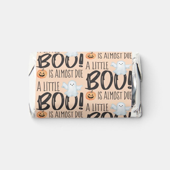 Little Boo Almost Due Halloween Baby Shower Favors (Front)