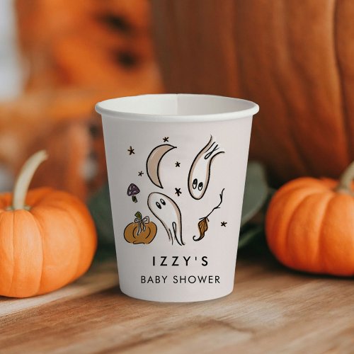 Little Boo Almost Due Halloween Baby Shower Paper Cups