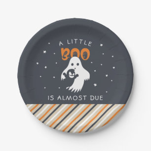 Little Boo Almost Due   Halloween Baby Shower Paper Plates