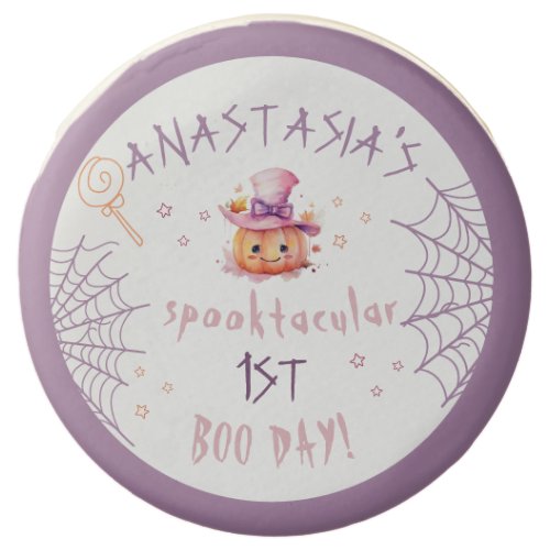 Little boo Almost Due Halloween Cute Girl Birthday Chocolate Covered Oreo