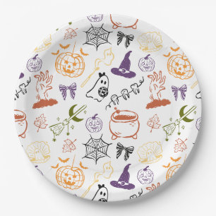 Little Boo Almost Due Spooky Baby Shower Pattern Paper Plates