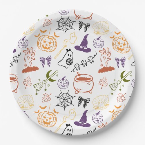 Little Boo Almost Due Spooky Baby Shower Pattern Paper Plates