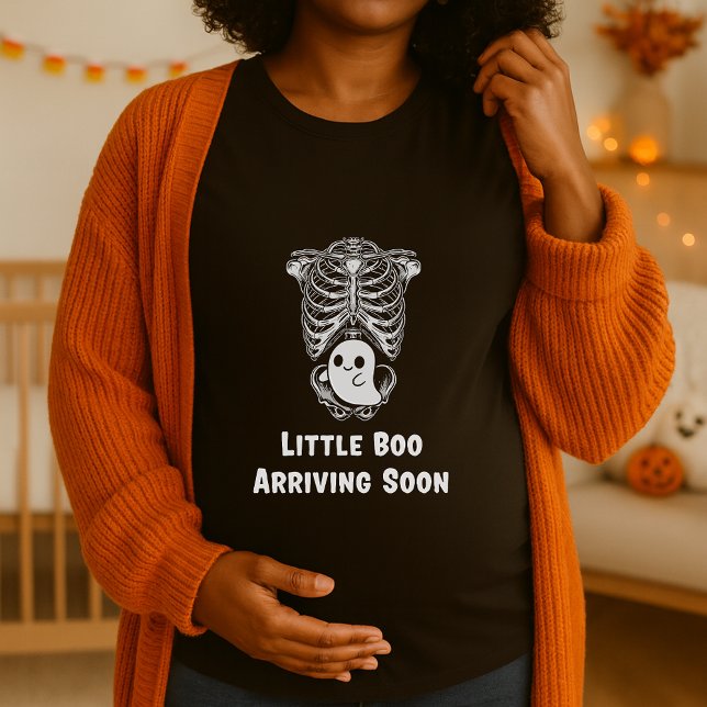 Little Boo Arriving Soon Halloween Pregnancy T-Shirt (Creator Uploaded)