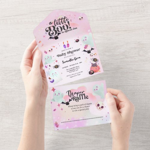 Little Boo Baby girl Baby shower All In One Invitation