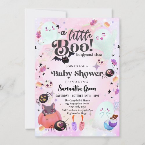 Little Boo Baby girl Baby shower Invitation