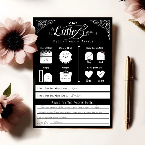 Little Boo Baby Predictions  Advice Game Card
