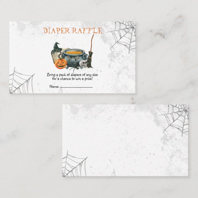 Little Boo Baby Shower Diaper Raffle Business Card (Front/Back)