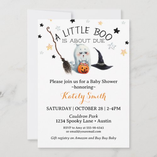 Little Boo Baby Shower Gender Neutral Halloween Invitation