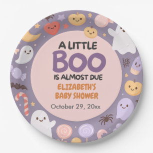 Little Boo baby shower Halloween  Paper Plates