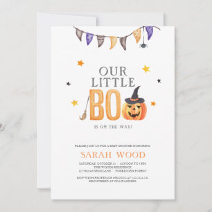 Little Boo Baby Shower, Halloween Pumpkin Shower Invitation