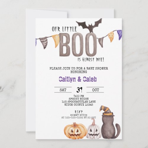 Little Boo Baby Shower Halloween Shower Invitation