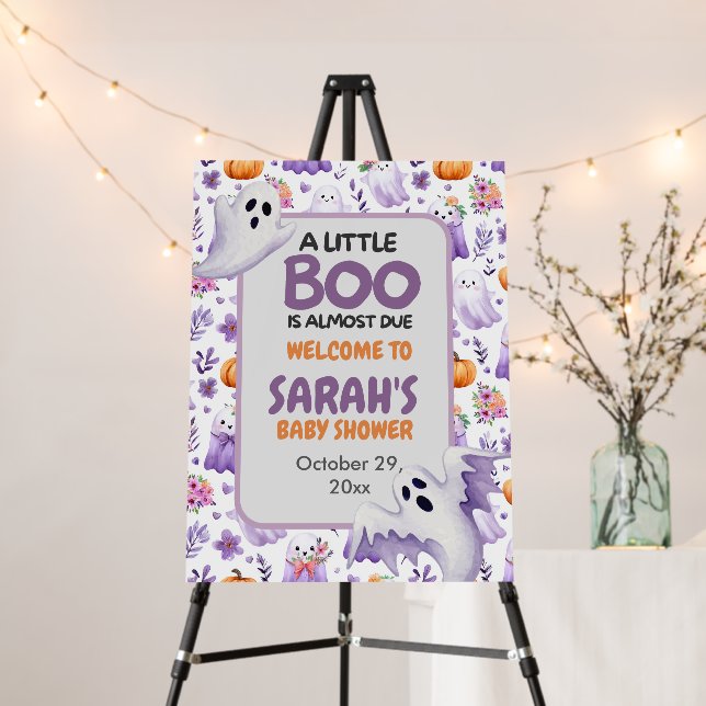 Little Boo baby shower Halloween Welcome Sign (In Situ (Stand))