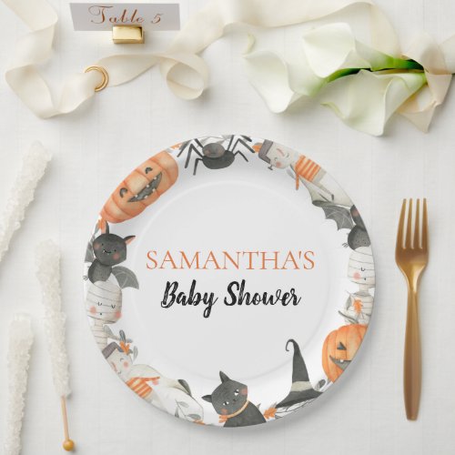 Little Boo Baby Shower Paper Plate