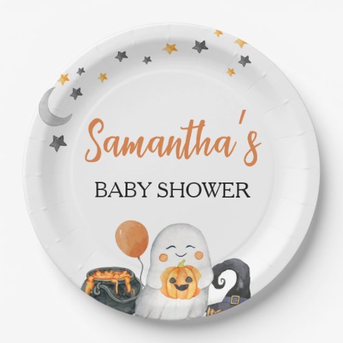 Little Boo Baby Shower Paper Plate