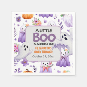Little Boo baby shower Pumpkin Halloween Napkins