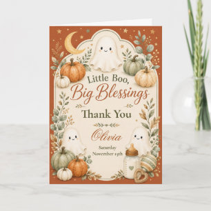 Little Boo Big Blessings Baby Shower Thank You Card