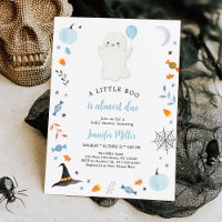 Little Boo Blue Ghost Halloween Baby Shower