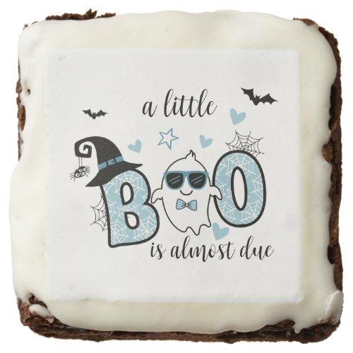 LITTLE BOO BLUE HALLOWEEN BABY SHOWER BROWNIE